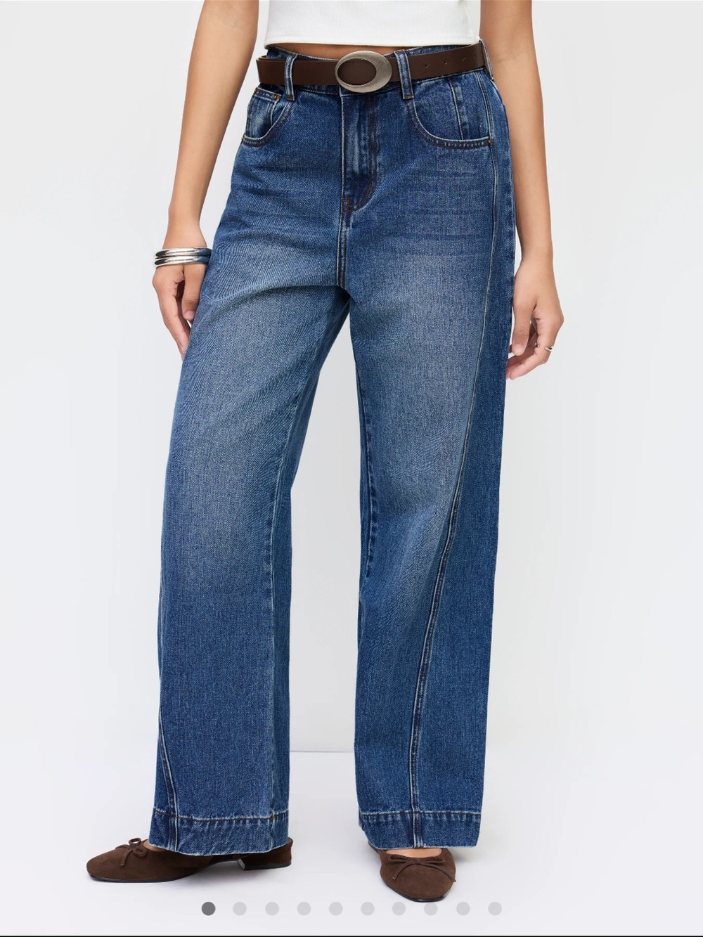 Cider Wide-Leg Denim Jeans in Blue
